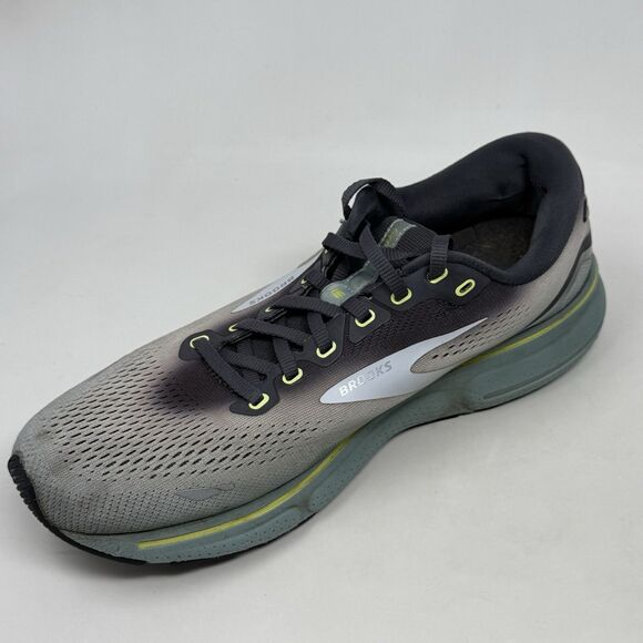 Brooks Ghost 15 Sneakers Shoes Mens 10.5 Gray Green Running Lightweight Shoes - Picture 11 of 16